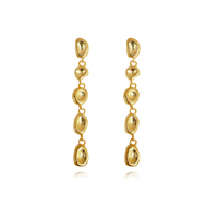 Aka Dainty Sculptural Pebble Drop Earrings (Gold Vermeil) image