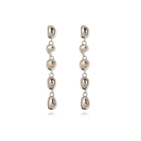 Aka Dainty Sculptural Pebble Drop Earrings (Silver) image