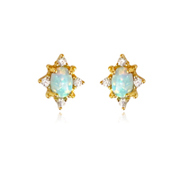 Apricia Dainty Opal Stud Earrings image