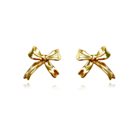 Tilda Dainty Bow Tie Earrings (Gold) image