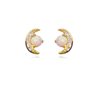 Solvita Dainty Opal Stud Earrings image
