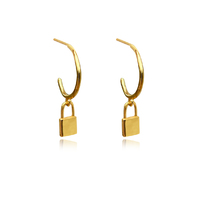 Billie Minimalist Padlock Earrings image