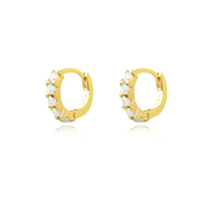 Larisa Dainty Opal Hoop Earrings image