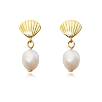 Ada Dainty Pearl Drop Earrings image