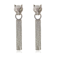 Chase Diamante Leopard Statement Earrings (Oversized) image