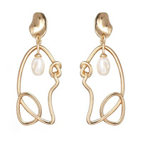 Joliette Artsy Line Art Pearl Earrings image