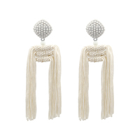 Estee Long Tassel Beads Earrings (for pierced ears)
