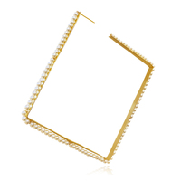 Drama Luxury Oversized Pearl Square Earring (Single Piece) image