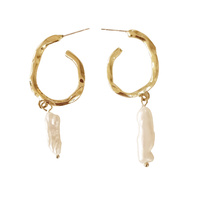 Alatea  Freshwater Pearl Hoop Earrings image