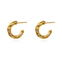 Briar Sculptural Sparkle Hoop Earrings (Gold Vermeil) image