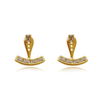 Aki Diamante Earlobe Hug Earrings (Gold) image