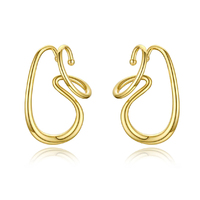 Farren Modern Gold Loop Cuff Earrings image