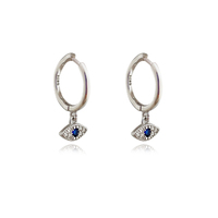 Katia Dainty Evil Eye Drop Earrings (Silver) image