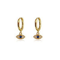 Katia Dainty Evil Eye Drop Earrings (Gold) image