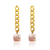 Dimanche Muse Chain Pearl Drop Earrings image
