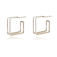 Finley Sculpture Frame Earrings (Silver) image