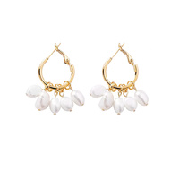 Esmee Freshwater Pearl Hoop Earrings image