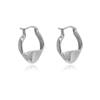 Raquel Flow Huggie Earrings (Silver) image