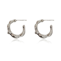 Elodie Artsy Fluid Hoop Earrings (Silver) image