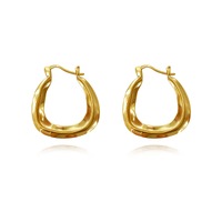 Giverny Artisan Fluid Huggie Earrings (Gold) image