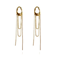 Stellar Drape Diamante Tassel Earrings (Gold) image