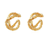 Dejouer 24K Twisted Twin Hoop Earrings image