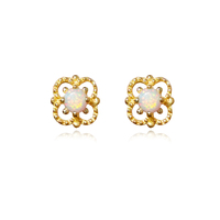 Aeliana Dainty Opal Stud Earrings (Gold) image