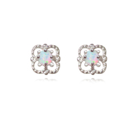 Aeliana Dainty Opal Stud Earrings (Silver) image