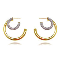 Massimo Diamante Dual Tone Hoop Earrings image