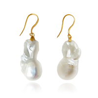 Agata 24K Baroque Pearl Drop Earrings (Imperfect No. 2) image