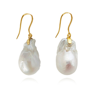 Agata 24K Baroque Pearl Drop Earrings (Imperfect No. 5)