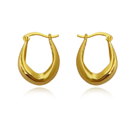 Krista Modern Bowl Huggie Earrings - Gold image