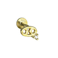 Cancer Helix Screw Back Earring (Gold Single Piece) image
