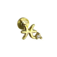 Pisces Helix Screw Back Earring (Gold Single Piece) image
