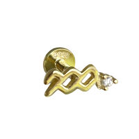 Aquarius Helix Screw Back Earring (Gold Single Piece) image