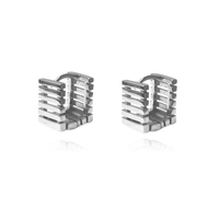 Zoie Artsy Cube Huggie Earrings (Silver) image