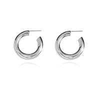 Abella Classic C Hoop Earrings (Silver) image