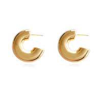 Lowen Chunky C Hoop Earrings (Gold)