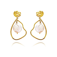 Celestia 24K Artisan Pearl Dangle Earrings image