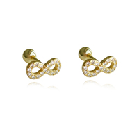 Infinite Love Screwback Earrings (Gold)