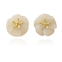 Pure Jade Artisan Floral Stud Earrings image