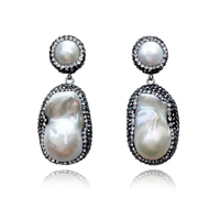 Desdemona Jewel Embellished Baroque Pearl Earrings image
