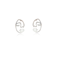 Artsy Face Dainty Stud Earrings image