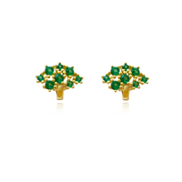 Little Broccoli Dainty Stud Earrings (Gold) image