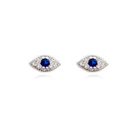 Clarity Dainty Evil Eye Stud Earrings (Silver) image