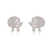 Little Hedgehog Dainty Silver Stud Earrings image