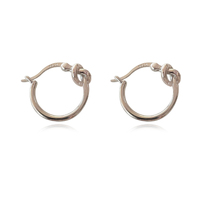 Tie A Knot Modern Hoop Earrings (Silver) image