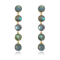 Carolita Artisan Natural Labradorite Crystal Drop Earrings  image