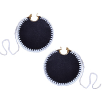 Emiri Luxury Leather Stitched Earrings (Black) image