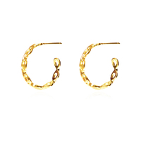 Vida Minimalist C Chain Earrings (Gold Vermeil) image